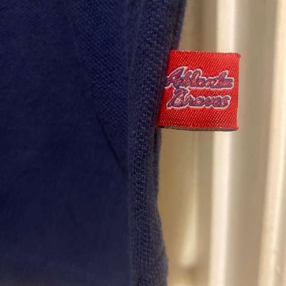 Atlanta Braves Majestic Polo Navy Blue/Red Shirt Men’s Size Medium - Picture 3 of 6
